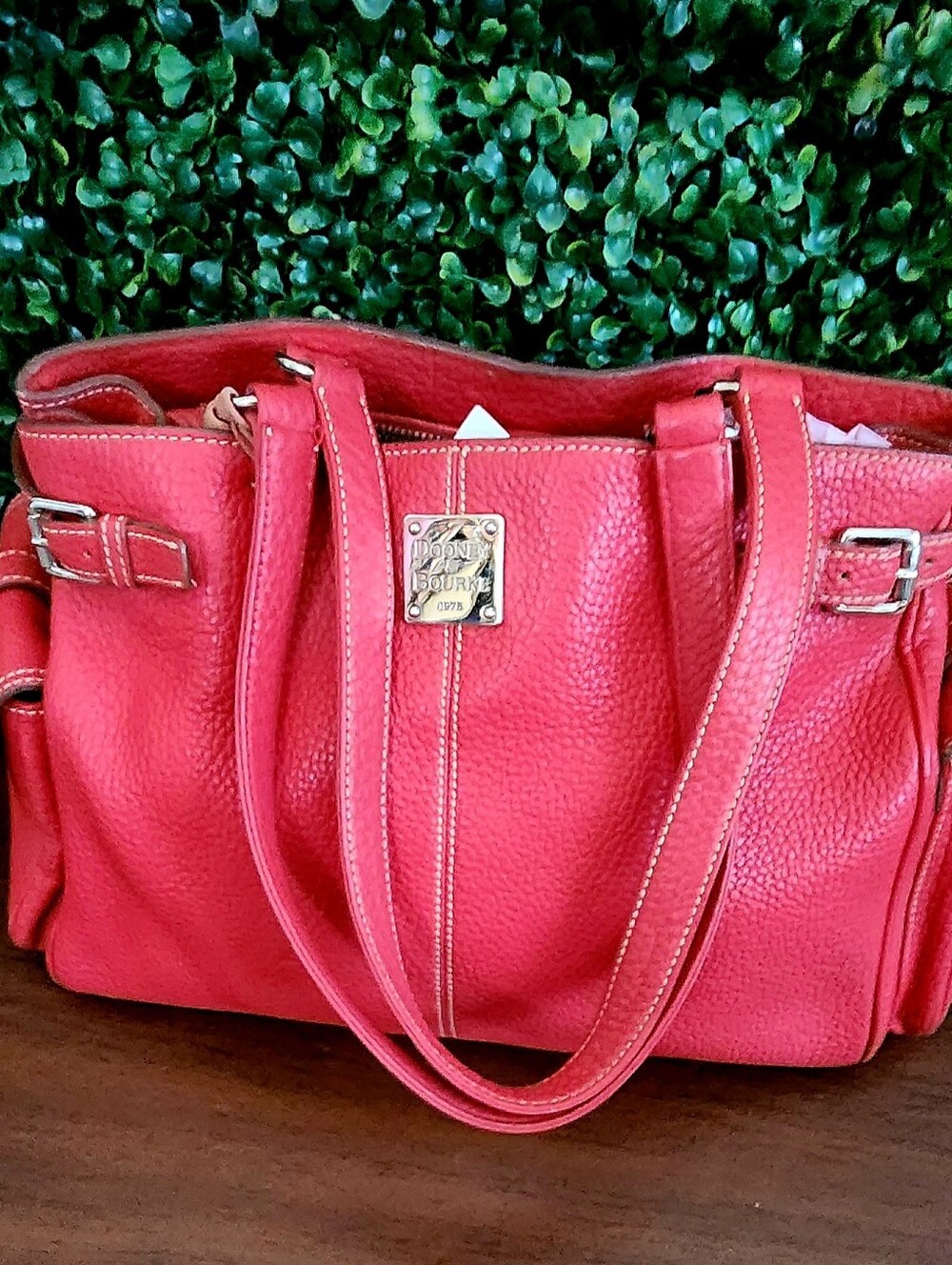 Dooney & Bourke Red Leather Tote Bag